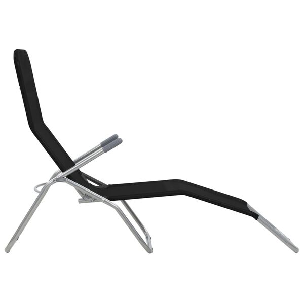 vidaXL Folding Sun Loungers 2 pcs Textilene Black
