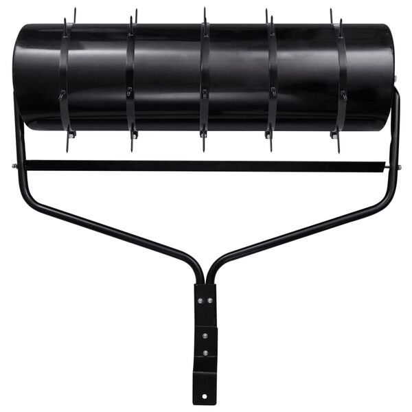 vidaXL Garden Lawn Roller with Aerator Clamps Black 63 L Iron