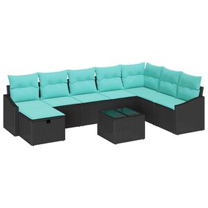 vidaXL Sofa Set with Cushion 5 pcs Poly Rattan