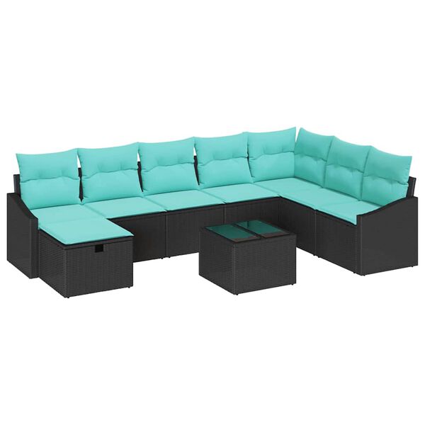 vidaXL Sofa Set with Cushion 5 pcs Poly Rattan