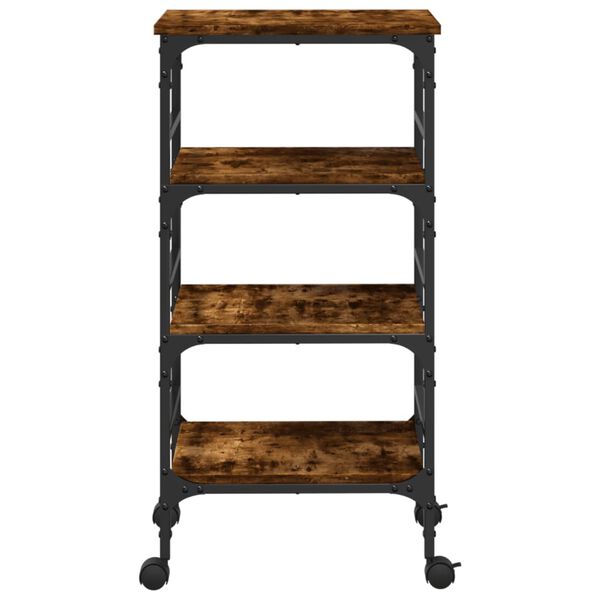 vidaXL Kitchen Trolley Smoked Oak 45x35x89.5 cm Engineered Wood