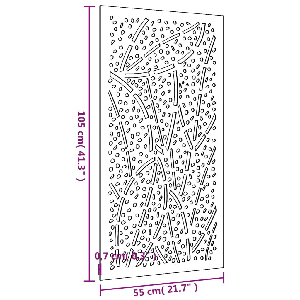 vidaXL Garden Wall Decoration 105x55 cm Corten Steel Leaf Design