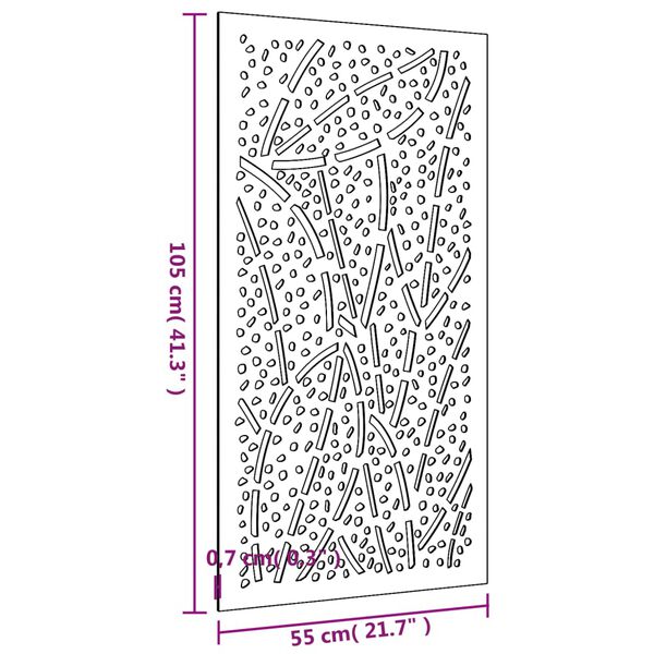 vidaXL Garden Wall Decoration 105x55 cm Corten Steel Leaf Design