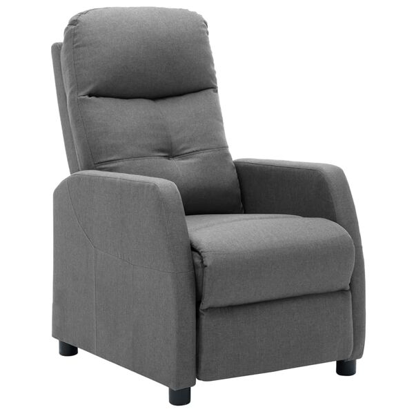 vidaXL Electric Recliner Chair Light Grey Fabric