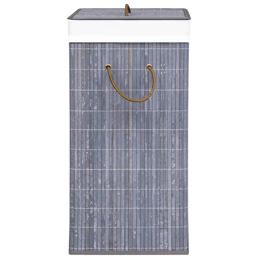 vidaXL Bamboo Laundry Basket Grey