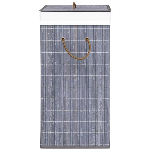 vidaXL Bamboo Laundry Basket Grey