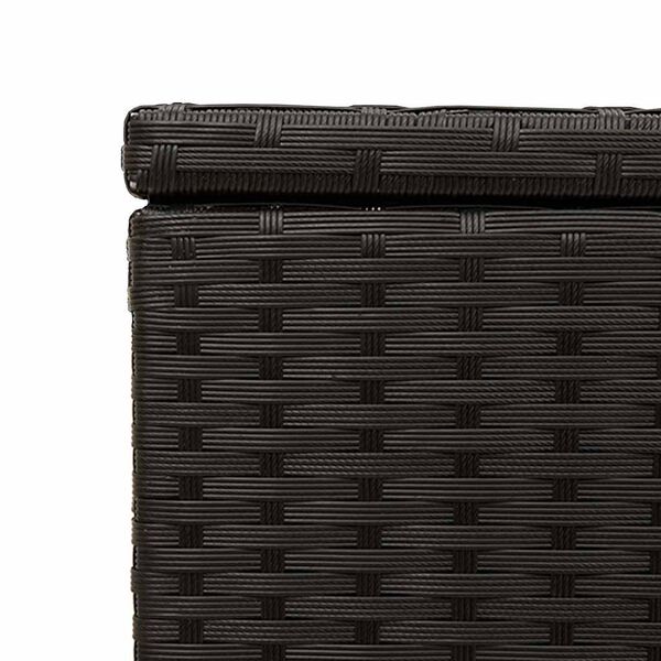 vidaXL Garden Storage Box with Wheels Black 190L Poly Rattan