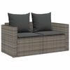 vidaXL 5 Piece Garden Sofa Set with Cushions Stackable Grey Poly Rattan
