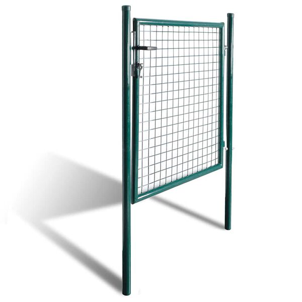 vidaXL Single Door Fence Gate 100x100 cm Powder-Coated Steel