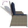 vidaXL Garden Bench with Cushion Grey Poly rattan