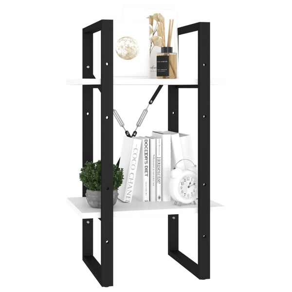 vidaXL 2-Tier Book Cabinet White 40x30x70 cm Engineered Wood
