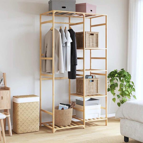 vidaXL Clothes Rack with Shelves 100x50x184.5 cm Bamboo