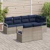 vidaXL Sofa Set 7 pcs Grey Poly Rattan