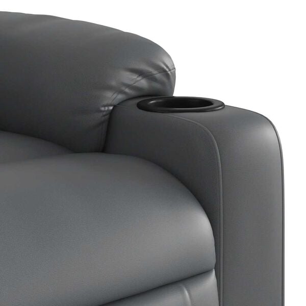 vidaXL Stand up Massage Recliner Chair Grey Faux Leather