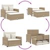 vidaXL Garden Sofa with Cushions 2-Seater Beige Poly Rattan