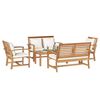 Garden Sofa Set 5 pcs Natural Solid teak wood