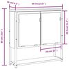 vidaXL Bathroom Mirror Cabinet Black 60x16x60 cm Engineered Wood