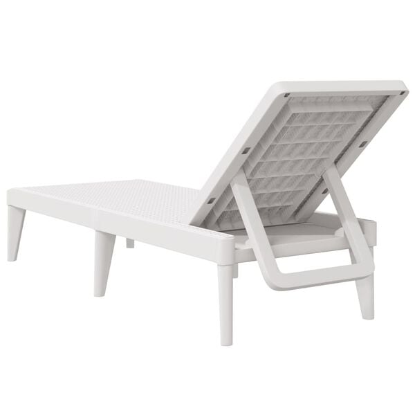 vidaXL Sun Lounger White 186x60x29 cm PP