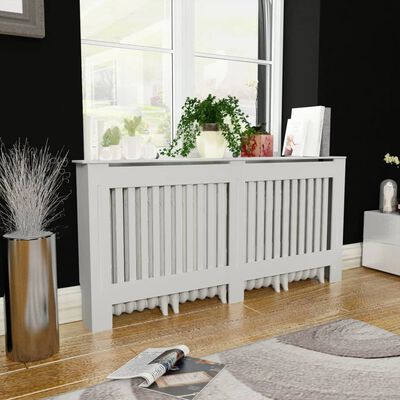 vidaXL Radiator Cover White MDF 172 cm