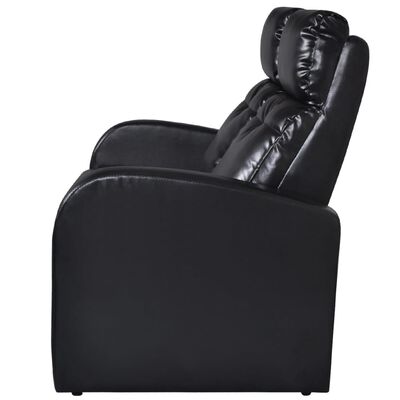 vidaXL 2-Seater Home Theatre Recliner Sofa Black Faux Leather