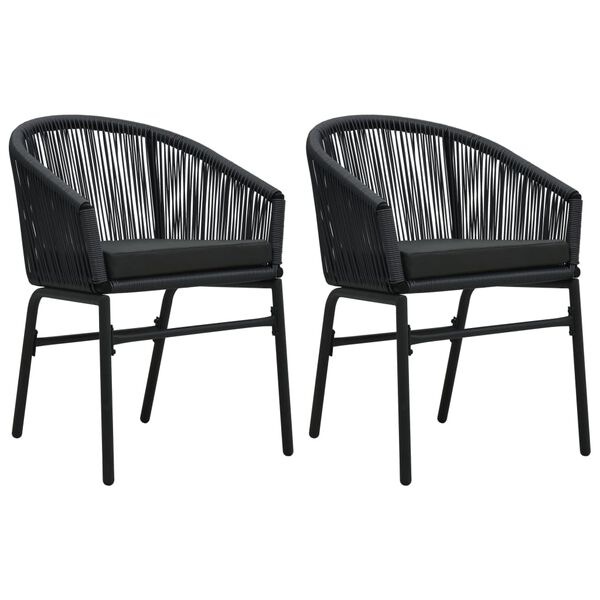 vidaXL 3 Piece Garden Dining Set Black