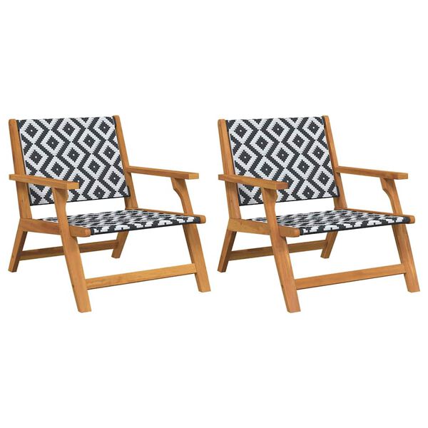 vidaXL Garden Furniture 2 pcs Black and White 67 x 78 x 73 cm