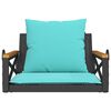 vidaXL Swing Bench with Cushions Black 63x62x40 cm Poly Rattan