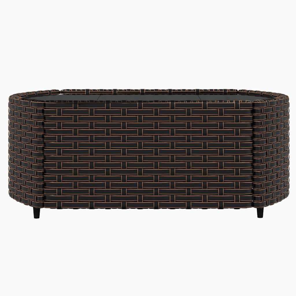 vidaXL 3 Piece Garden Lounge Set with Cushions Brown Poly Rattan