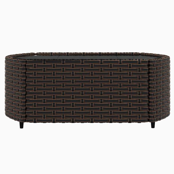 vidaXL 3 Piece Garden Lounge Set with Cushions Brown Poly Rattan