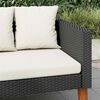 vidaXL 3-Seater Garden Sofa with Cushions Poly Rattan Black