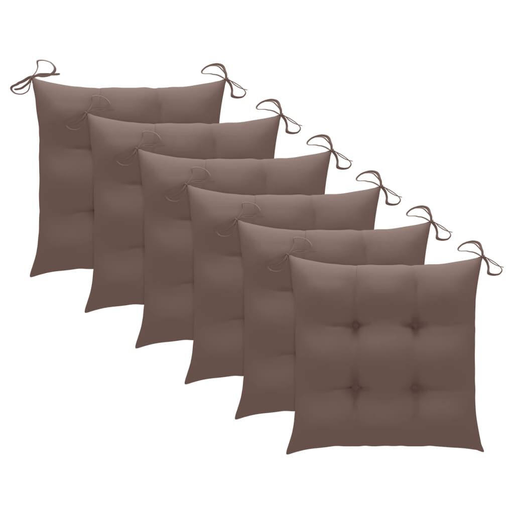 vidaXL Garden Chairs with Cushions 6 pcs Solid Acacia Wood Grey