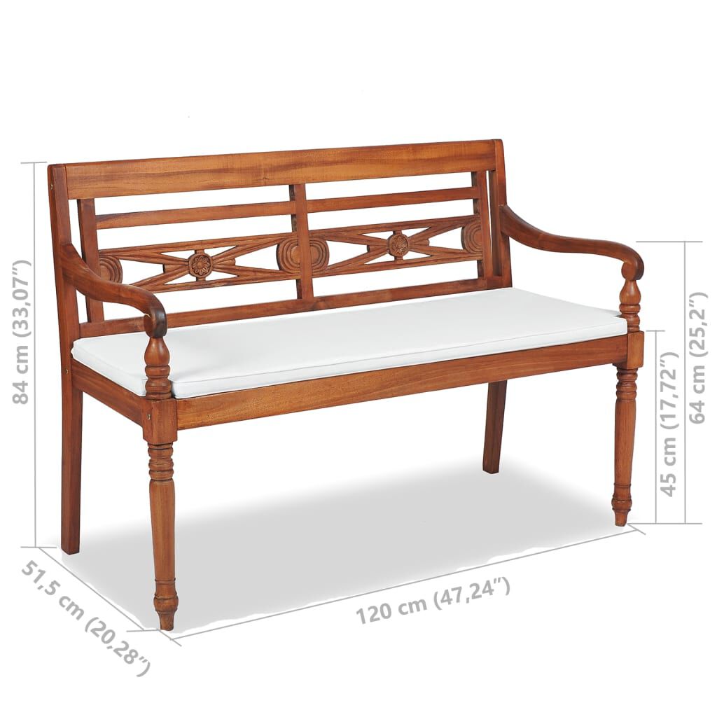 vidaXL 4 Piece Outdoor Lounge Set with Cushions Solid Teak Wood