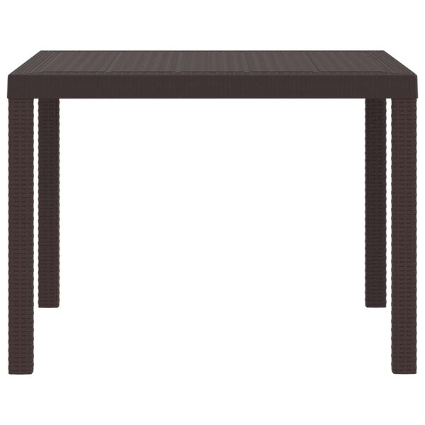 vidaXL Garden Table Brown 100 x 100 x 73 cm Poly Rattan