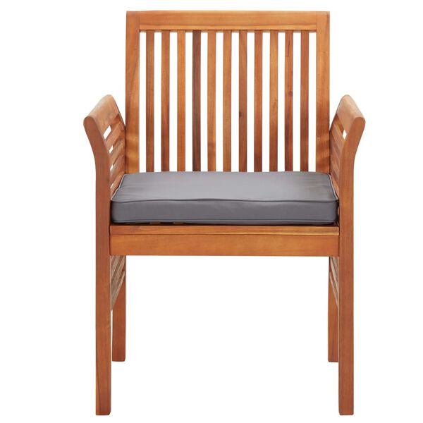 vidaXL Garden Dining Chairs with Cushions 3 pcs Solid Acacia Wood