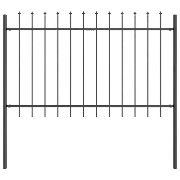 vidaXL Garden Fence Grey 1.7 x 1.2 m Powder-coated Steel