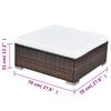 vidaXL 5 Piece Garden Lounge Set with Cushions Poly Rattan Brown