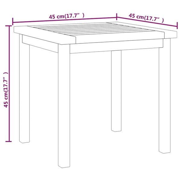 vidaXL Side Table 45x45x45 cm Solid Wood Teak