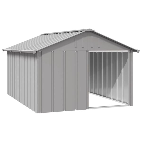 vidaXL Dog House Grey 116.5x153x81.5 cm Galvanised Steel