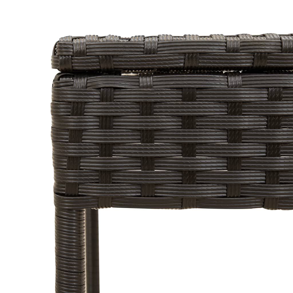 vidaXL Sun Lounger with Canopy and Table Black Poly Rattan