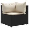 vidaXL 6 Piece Garden Lounge Set with Cushions Black Poly Rattan