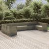 vidaXL 10 Piece Garden Lounge Set with Cushions Grey Poly Rattan