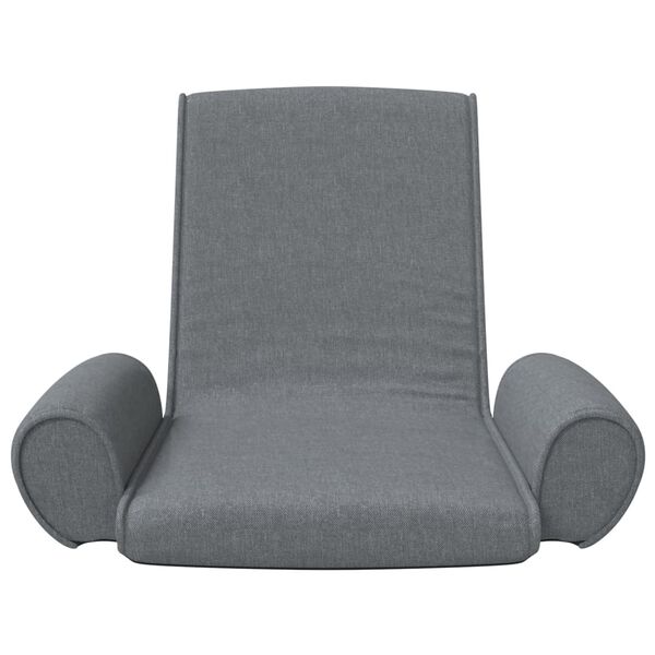 vidaXL Folding Floor Chair Light Grey Fabric