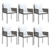 vidaXL Garden Chairs with Cushions 6 pcs Brown 54x61x83 cm Poly Rattan