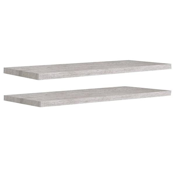 vidaXL Floating Wall Shelves 2 pcs Concrete Grey 90x23.5x3.8 cm MDF