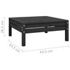 vidaXL 4 Piece Garden Lounge Set Black Solid Pinewood