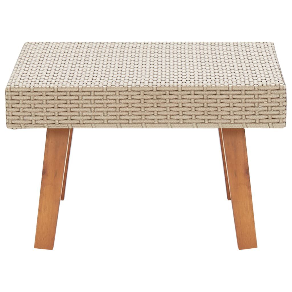 vidaXL Garden Coffee Table Poly Rattan Beige