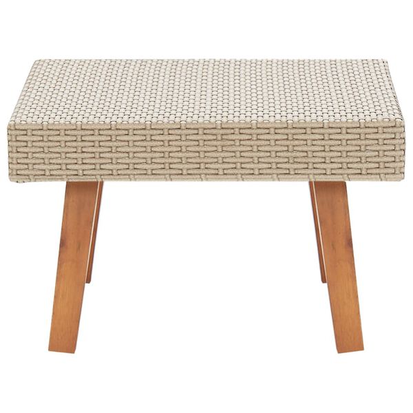 vidaXL Garden Coffee Table Poly Rattan Beige