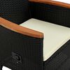 vidaXL 9 Piece Outdoor Dining Set with Cushions Poly Rattan Black