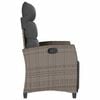 vidaXL Reclining Garden Chair with Side Table Grey Poly Rattan