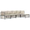 vidaXL 5 Piece Garden Lounge Set with Cushions Anthracite Poly Rattan